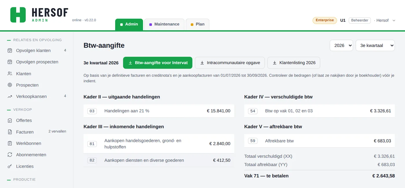 Btw-aangifte met de roosters